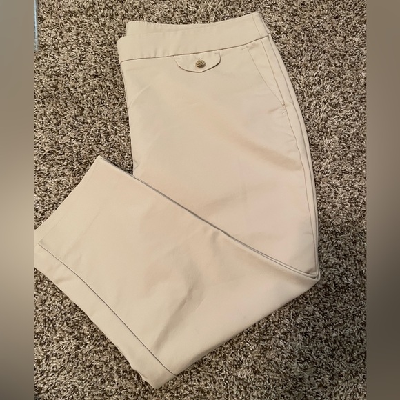 ANNE KLEIN Ladies Cream Capri Pants size:16 Like New Condition 2 front pockets - Picture 1 of 14